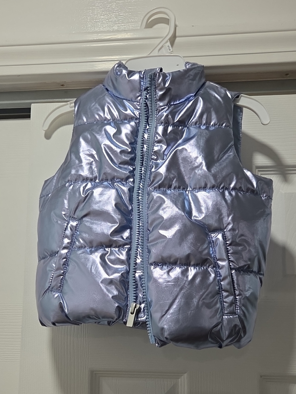 Old Navy Girls Shiny Light Blue Puffer Vest